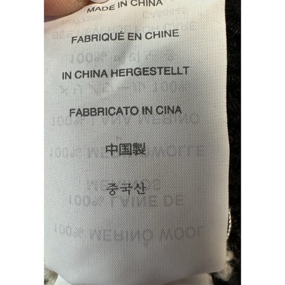 J Crew Merino Wool Shaker Stitch Knit Chunky Sweater, Black White Stripe - Picture 6 of 7